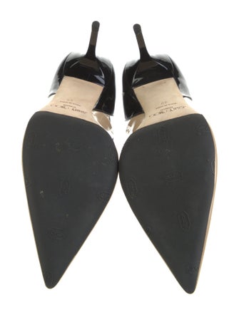 Jimmy Choo Patent Leather Cutout Accent Slingback Pumps