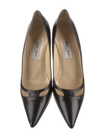 Jimmy Choo Leather Cutout Accent Pumps