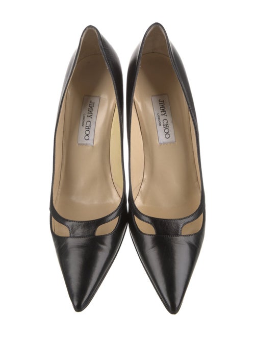 Jimmy Choo Leather Cutout Accent Pumps