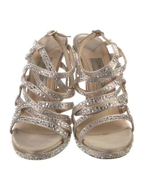Jimmy Choo Satin Crystal Embellishments Sandals