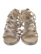 Jimmy Choo Satin Crystal Embellishments Sandals