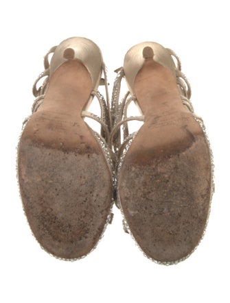 Jimmy Choo Satin Crystal Embellishments Sandals