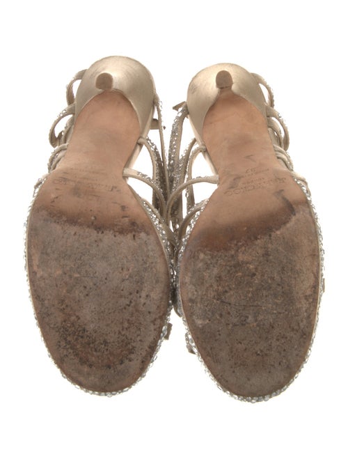 Jimmy Choo Satin Crystal Embellishments Sandals