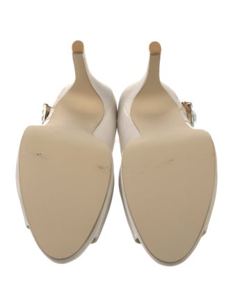 Jimmy Choo Satin Crystal Embellishments Slingback Pumps