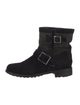 Jimmy Choo Suede Studded Accents Moto Boots