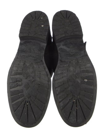 Jimmy Choo Suede Studded Accents Moto Boots