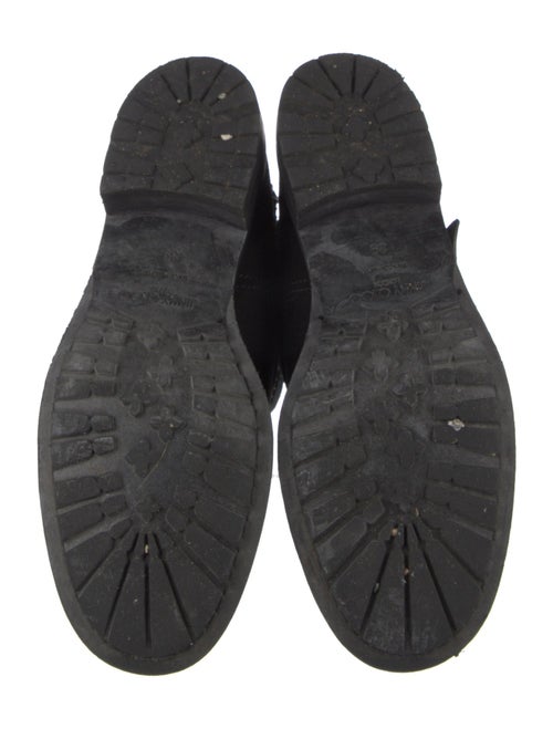 Jimmy Choo Suede Studded Accents Moto Boots