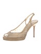 Jimmy Choo Lace Lace Trim Embellishment Slingback Sandals
