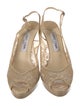 Jimmy Choo Lace Lace Trim Embellishment Slingback Sandals
