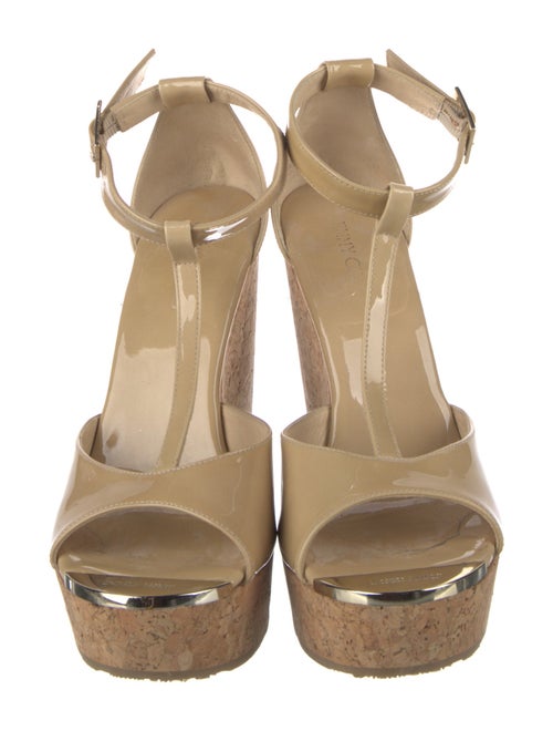 Jimmy Choo Patent Leather T-Strap Sandals