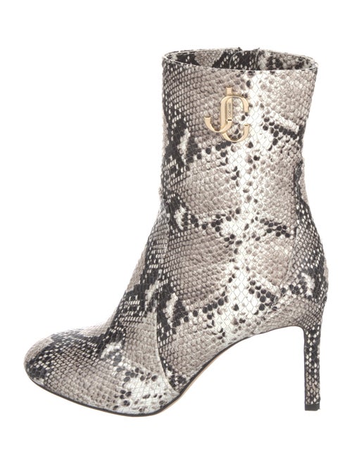 Jimmy Choo Embossed Leather Animal Print Boots