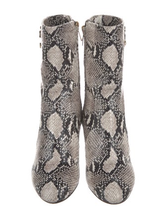Jimmy Choo Embossed Leather Animal Print Boots
