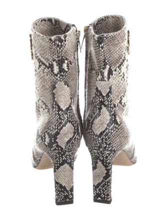 Jimmy Choo Embossed Leather Animal Print Boots