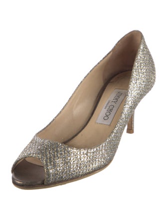 Jimmy Choo Mesh Glitter Accents Pumps