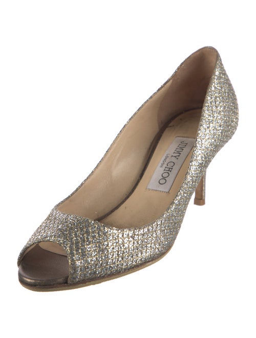 Jimmy Choo Mesh Glitter Accents Pumps