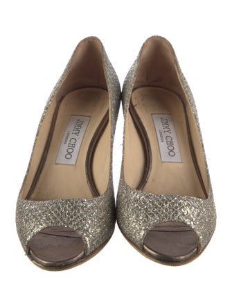 Jimmy Choo Mesh Glitter Accents Pumps