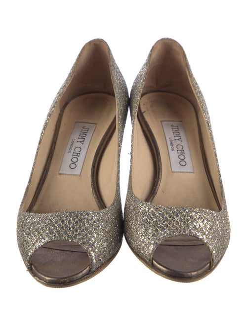 Jimmy Choo Mesh Glitter Accents Pumps
