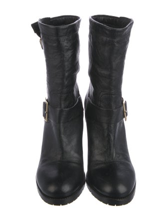 Jimmy Choo Leather Moto Boots