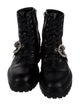 Jimmy Choo Leather Crystal Embellishments Combat Boots