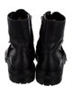 Jimmy Choo Leather Crystal Embellishments Combat Boots