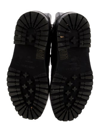 Jimmy Choo Leather Crystal Embellishments Combat Boots