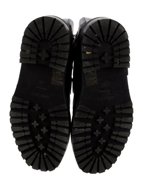 Jimmy Choo Leather Crystal Embellishments Combat Boots