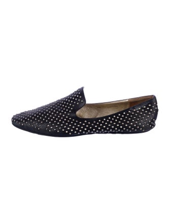 Jimmy Choo Leather Studded Accents Loafers