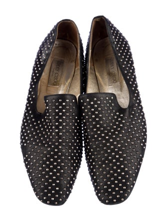 Jimmy Choo Leather Studded Accents Loafers