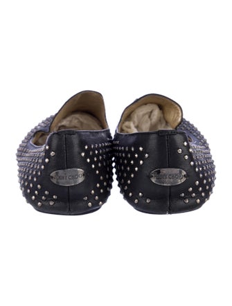 Jimmy Choo Leather Studded Accents Loafers