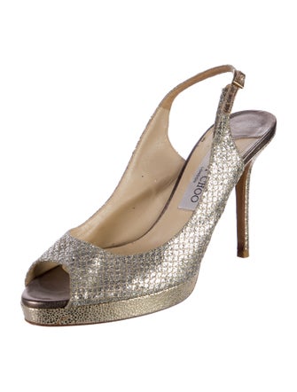 Jimmy Choo Glitter Glitter Accents Slingback Pumps
