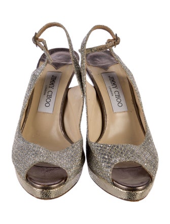 Jimmy Choo Glitter Glitter Accents Slingback Pumps