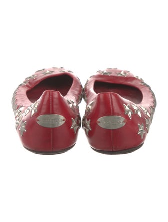Jimmy Choo Leather Studded Accents Ballet Flats
