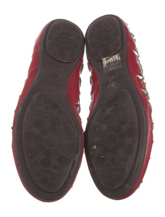 Jimmy Choo Leather Studded Accents Ballet Flats