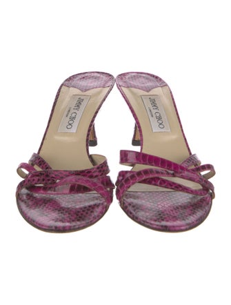 Jimmy Choo Snakeskin Animal Print Slides