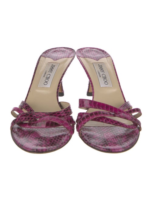 Jimmy Choo Snakeskin Animal Print Slides