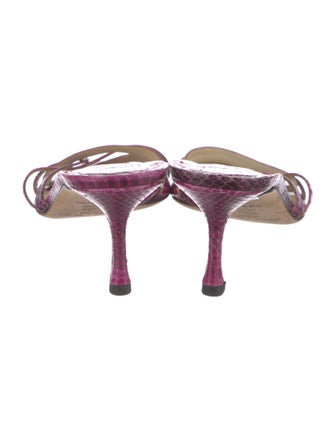 Jimmy Choo Snakeskin Animal Print Slides