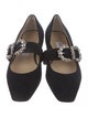 Jimmy Choo Suede Crystal Embellishments Mary Jane Flats