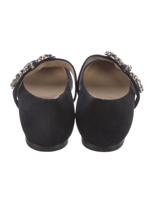 Jimmy Choo Suede Crystal Embellishments Mary Jane Flats
