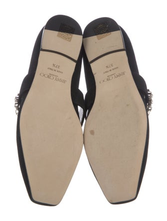Jimmy Choo Suede Crystal Embellishments Mary Jane Flats