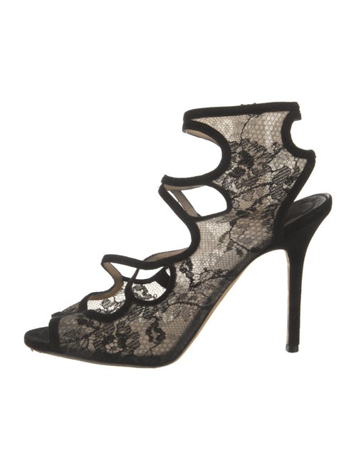 Jimmy Choo Lace Lace Pattern Slingback Pumps
