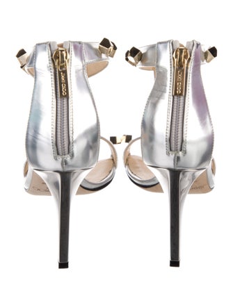 Jimmy Choo Patent Leather Studded Accents Gladiator Sandals
