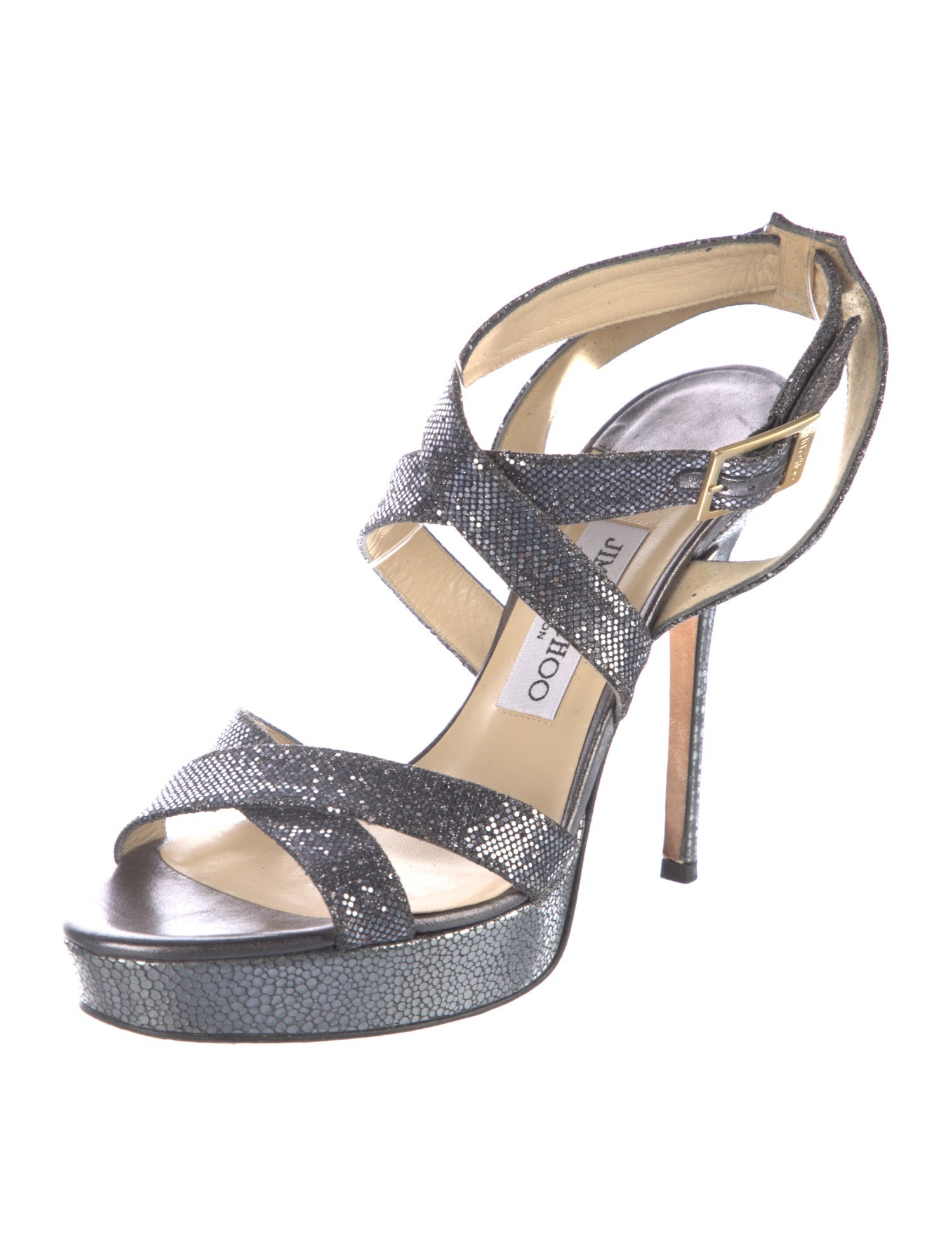 Jimmy Choo Glitter Glitter Accents Sandals