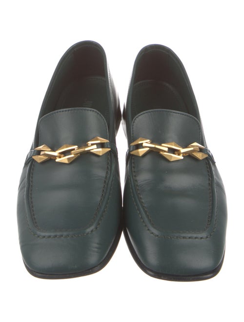 Jimmy Choo Leather Chain-Link Accents Loafers
