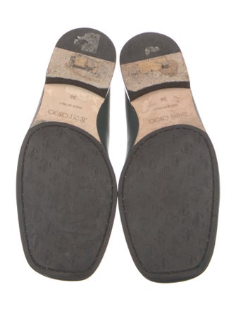 Jimmy Choo Leather Chain-Link Accents Loafers