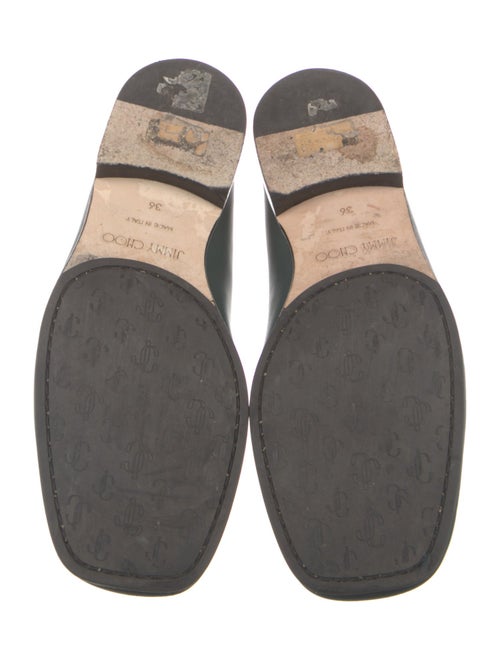 Jimmy Choo Leather Chain-Link Accents Loafers