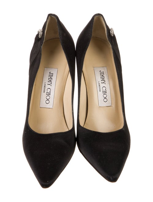 Jimmy Choo Satin Crystal Embellishments Pumps