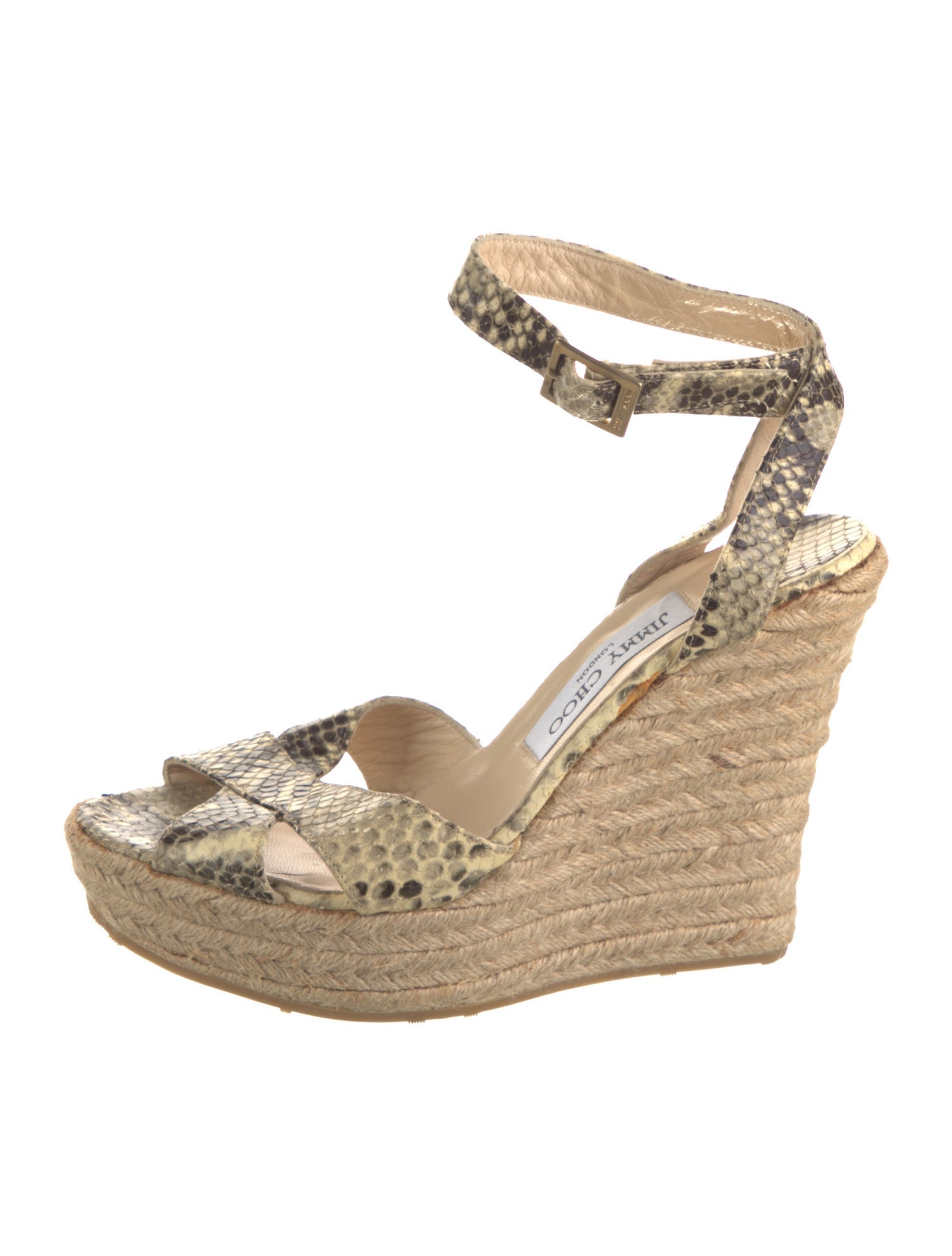 Jimmy Choo Snakeskin Animal Print Espadrilles