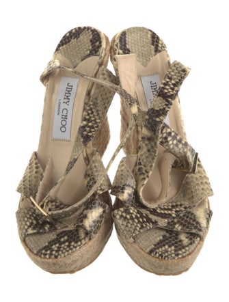 Jimmy Choo Snakeskin Animal Print Espadrilles