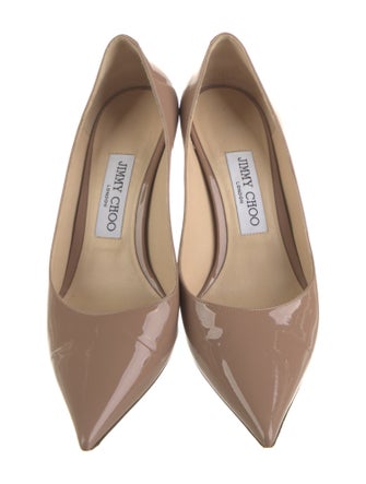 Jimmy Choo Patent Leather Leather Trim Embellishment Pumps