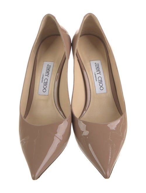 Jimmy Choo Patent Leather Leather Trim Embellishment Pumps